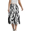 image:imageLYANER Womens Casual Boho Printed High Waist Side Split Hem Zipper Midi SkirtBlack on White