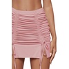 image:imageLYANER Womens Casual Drawstring Ruched Split Hem Ribbed Mini Short SkirtPink