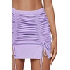 image:imageLYANER Womens Casual Drawstring Ruched Split Hem Ribbed Mini Short SkirtPurple