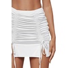 image:imageLYANER Womens Casual Drawstring Ruched Split Hem Ribbed Mini Short SkirtWhite