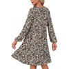 image:imageLYANER Womens Casual Long Sleeve Dress Crewneck Button Long Sleeve Tiered Flowy ALine Mini DressYellow and Purple Floral