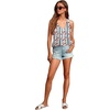 image:imageLYANER Womens Casual V Neck Ruffle Hem Babydoll Tank Top Sleeveless Flowy Peplum TopsFloral Beige