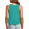 image:imageLYANER Womens Casual V Neck Ruffle Hem Babydoll Tank Top Sleeveless Flowy Peplum TopsLight Blue