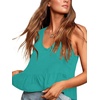 image:imageLYANER Womens Casual V Neck Ruffle Hem Babydoll Tank Top Sleeveless Flowy Peplum TopsLight Blue