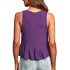 image:imageLYANER Womens Casual V Neck Ruffle Hem Babydoll Tank Top Sleeveless Flowy Peplum TopsPurple