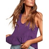 image:imageLYANER Womens Casual V Neck Ruffle Hem Babydoll Tank Top Sleeveless Flowy Peplum TopsPurple