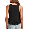 image:imageLYANER Womens Casual V Neck Ruffle Hem Babydoll Tank Top Sleeveless Flowy Peplum TopsSolid Black