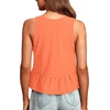 image:imageLYANER Womens Casual V Neck Ruffle Hem Babydoll Tank Top Sleeveless Flowy Peplum TopsSolid Orange
