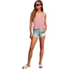 image:imageLYANER Womens Casual V Neck Ruffle Hem Babydoll Tank Top Sleeveless Flowy Peplum TopsSolid Pastel Pink