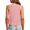 image:imageLYANER Womens Casual V Neck Ruffle Hem Babydoll Tank Top Sleeveless Flowy Peplum TopsSolid Pastel Pink