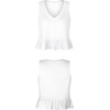 image:imageLYANER Womens Casual V Neck Ruffle Hem Babydoll Tank Top Sleeveless Flowy Peplum TopsSolid White