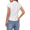 image:imageLYANER Womens Cotton Short Sleeve Button Down Collared Dressy Casual Blouse Top ShirtsWhite