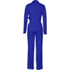 image:imageLYANER Womens Deep V Neck Shawl Collar Long Sleeve Pant with Pockets Waist Tie Romper Blazer JumpsuitRoyal Blue