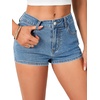 image:imageLYANER Womens Denim Jean Shorts High Waist Stretchy Womens Jeans Skinny Summer Casual Hot PantsBlue