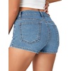 image:imageLYANER Womens Denim Jean Shorts High Waist Stretchy Womens Jeans Skinny Summer Casual Hot PantsBlue