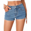 image:imageLYANER Womens Denim Jean Shorts High Waist Stretchy Womens Jeans Skinny Summer Casual Hot PantsBlue