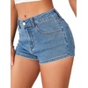 image:imageLYANER Womens Denim Jean Shorts High Waist Stretchy Womens Jeans Skinny Summer Casual Hot PantsBlue