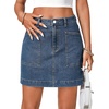image:imageLYANER Womens Denim Skirt High Waist Casual Stretch Mini Jean Skirts with PocketsBlue