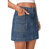 image:imageLYANER Womens Denim Skirt High Waist Casual Stretch Mini Jean Skirts with PocketsBlue