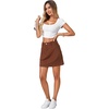 image:imageLYANER Womens Denim Skirt High Waist Casual Stretch Mini Jean Skirts with PocketsReddish Brown