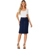 image:imageLYANER Womens Denim Skirt High Waisted Knee Length Summer Pencil Mermaid Stretch Jean SkirtsDark Blue