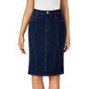 image:imageLYANER Womens Denim Skirt High Waisted Knee Length Summer Pencil Mermaid Stretch Jean SkirtsDark Blue