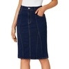 image:imageLYANER Womens Denim Skirt High Waisted Knee Length Summer Pencil Mermaid Stretch Jean SkirtsDark Blue