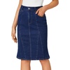 image:imageLYANER Womens Denim Skirt High Waisted Knee Length Summer Pencil Mermaid Stretch Jean SkirtsDeep Blue