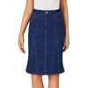 image:imageLYANER Womens Denim Skirt High Waisted Knee Length Summer Pencil Mermaid Stretch Jean SkirtsDeep Blue