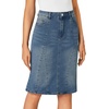 image:imageLYANER Womens Denim Skirt High Waisted Knee Length Summer Pencil Mermaid Stretch Jean SkirtsMedium Indigo