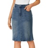 image:imageLYANER Womens Denim Skirt High Waisted Knee Length Summer Pencil Mermaid Stretch Jean SkirtsMedium Indigo