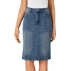 image:imageLYANER Womens Denim Skirt High Waisted Knee Length Summer Pencil Mermaid Stretch Jean SkirtsMedium Indigo