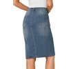 image:imageLYANER Womens Denim Skirt High Waisted Knee Length Summer Pencil Mermaid Stretch Jean SkirtsMedium Indigo