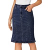 image:imageLYANER Womens Denim Skirt High Waisted Knee Length Summer Pencil Mermaid Stretch Jean SkirtsNavy Blue
