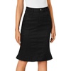 image:imageLYANER Womens Denim Skirt High Waisted Knee Length Summer Pencil Mermaid Stretch Jean SkirtsPure Black
