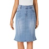 image:imageLYANER Womens Denim Skirt High Waisted Knee Length Summer Pencil Mermaid Stretch Jean SkirtsSky Blue