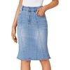 image:imageLYANER Womens Denim Skirt High Waisted Knee Length Summer Pencil Mermaid Stretch Jean SkirtsSky Blue