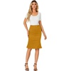 image:imageLYANER Womens Denim Skirt High Waisted Knee Length Summer Pencil Mermaid Stretch Jean SkirtsTurmeric