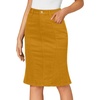 image:imageLYANER Womens Denim Skirt High Waisted Knee Length Summer Pencil Mermaid Stretch Jean SkirtsTurmeric