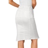 image:imageLYANER Womens Denim Skirt High Waisted Knee Length Summer Pencil Mermaid Stretch Jean SkirtsWhite