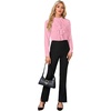 image:imageLYANER Womens Dressy Mock Neck Blouse Tops Ruffle Front Long Sleeve Button Down Work ShirtPink