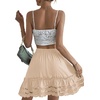 image:imageLYANER Womens Elastic Waist Self Tie Pullover Scallop Hem Pleated Casual Mini SkirtBeige