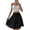 image:imageLYANER Womens Elastic Waist Self Tie Pullover Scallop Hem Pleated Casual Mini SkirtBlack