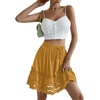image:imageLYANER Womens Elastic Waist Self Tie Pullover Scallop Hem Pleated Casual Mini SkirtGinger