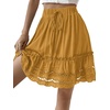 image:imageLYANER Womens Elastic Waist Self Tie Pullover Scallop Hem Pleated Casual Mini SkirtGinger
