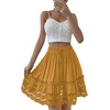 image:imageLYANER Womens Elastic Waist Self Tie Pullover Scallop Hem Pleated Casual Mini SkirtGinger