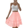 image:imageLYANER Womens Elastic Waist Self Tie Pullover Scallop Hem Pleated Casual Mini SkirtLight Pink