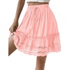 image:imageLYANER Womens Elastic Waist Self Tie Pullover Scallop Hem Pleated Casual Mini SkirtLight Pink