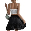 image:imageLYANER Womens Elastic Waist Self Tie Pullover Scallop Hem Pleated Casual Mini SkirtSolid Black