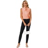 image:imageLYANER Womens Elegant Bow Tie Mock Neck Sleeveless Blouse Office Workwear Shirt Top Coral Pink XXLarge